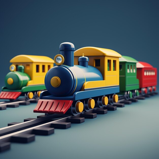 Photo cartoon train 3d