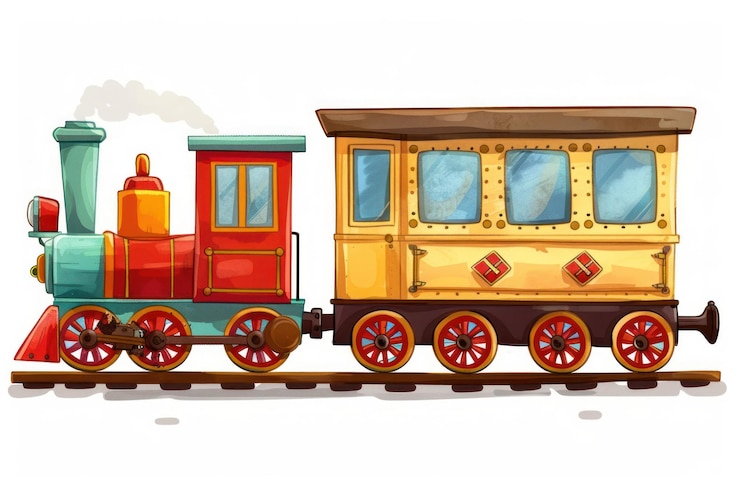 Photo cartoon of train rail architecture locomotive vehicle