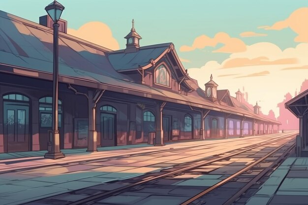 train station platform :: Pretty Anime Girl