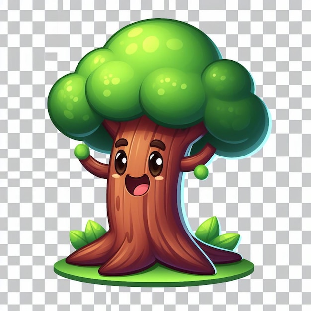 cartoon tree on transparent background