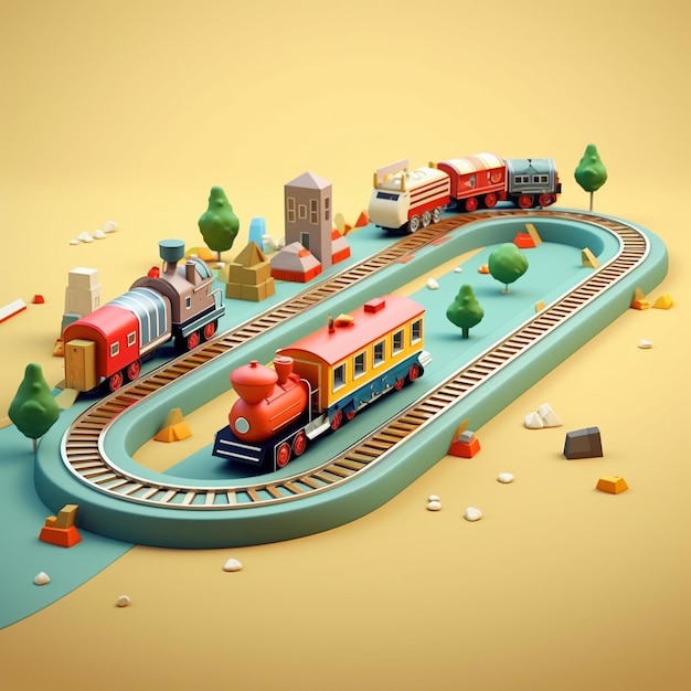 Cartoon trein 3d