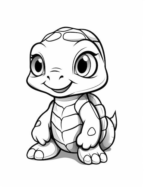 A cartoon turtle sitting on the ground with a backpack generative ai