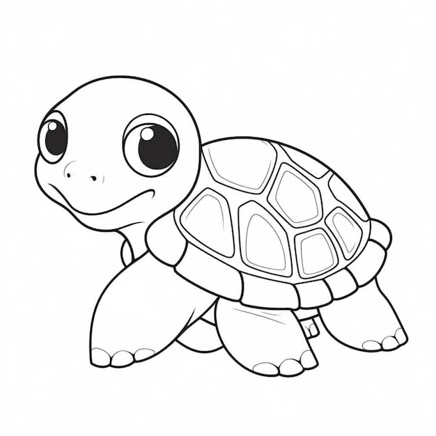 A cartoon turtle with big eyes and a big nose generative ai