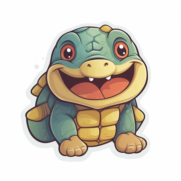 cartoon turtle with a big smile on his face generative ai