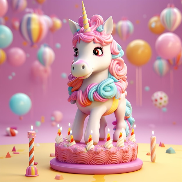 Photo cartoon of a unicorn