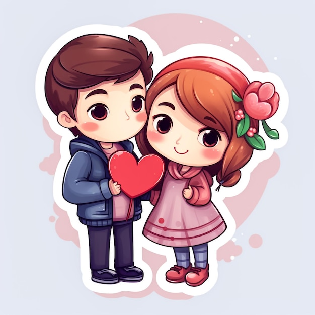 cartoon valentine sticker cartoon style sticker