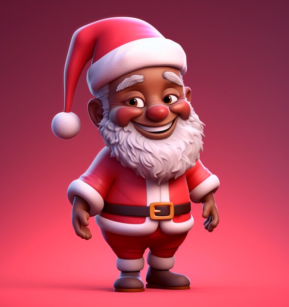 Cartoon van de goede oude zwarte Kerstman 3D