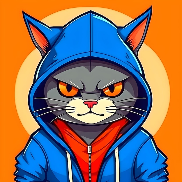 Cartoon vector animal in a hoodie