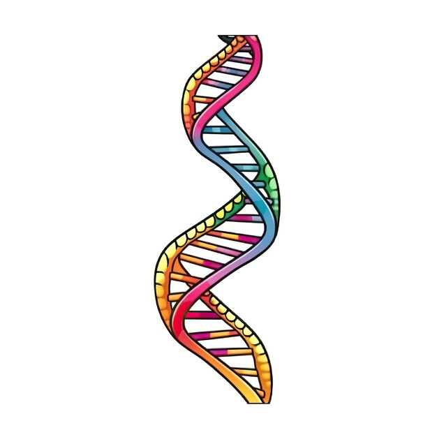 Cartoon Vector DNA On White Background