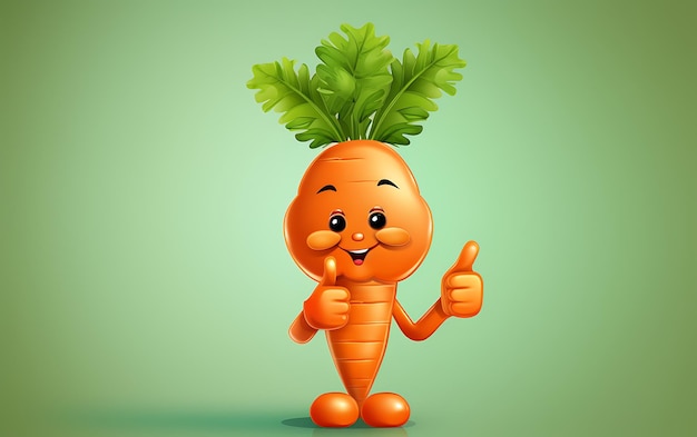 cartoon vegetable funny mascot giving thumbs up concept eat healthy kid food