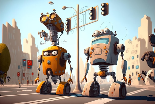 Cartoon verkeersrobots