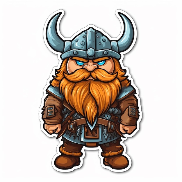 A cartoon viking man with a beard and a beard.