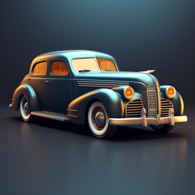 Cartoon vintage car 3D