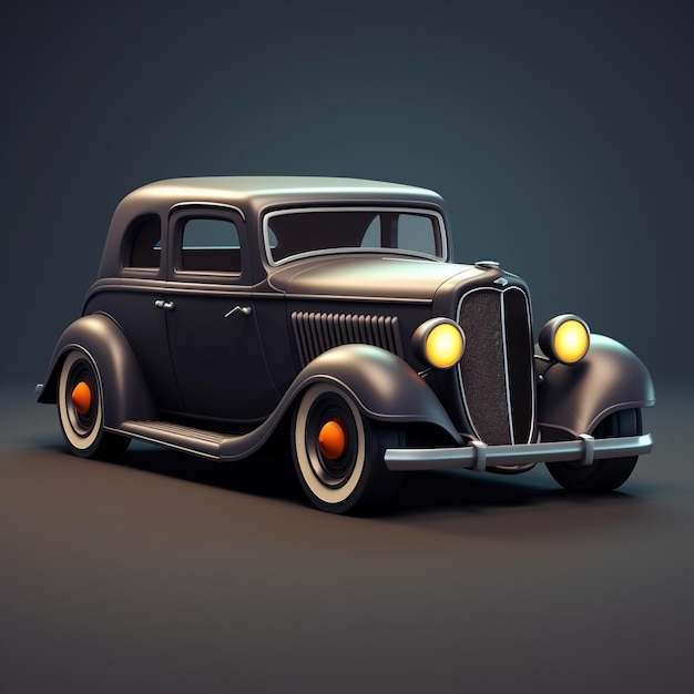 Cartoon vintage car 3D