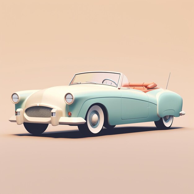 Cartoon vintage car 3D