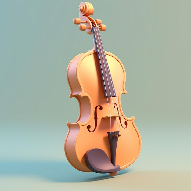 Cartoon violin 3D