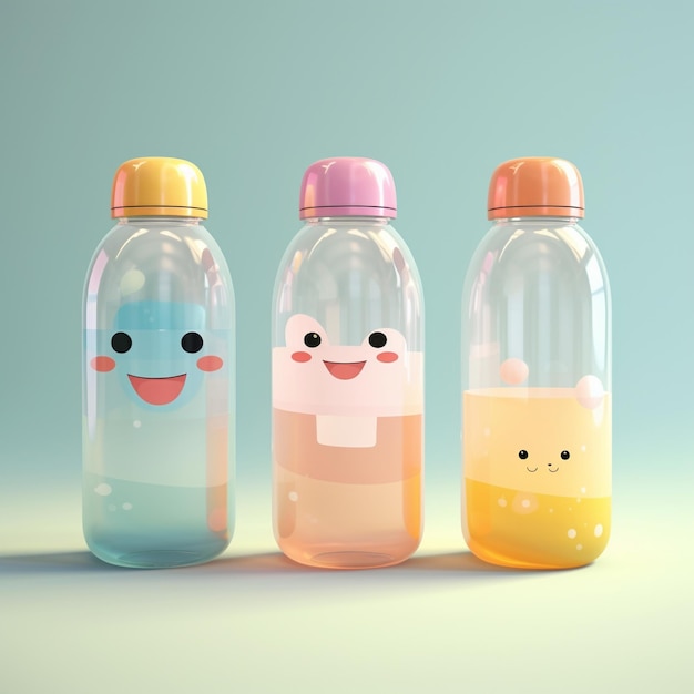 Cartoon Water Bottle 3D