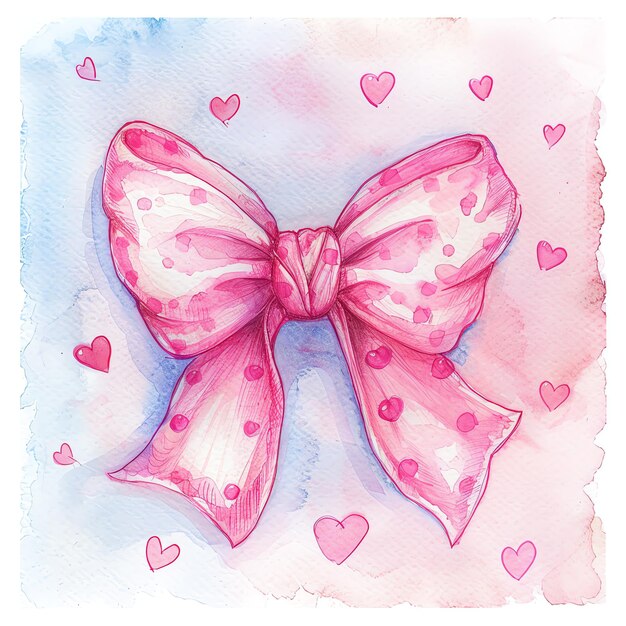 cartoon watercolor bow