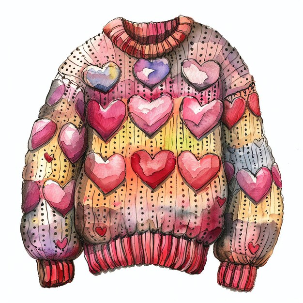 Photo cartoon watercolor cozy sweater