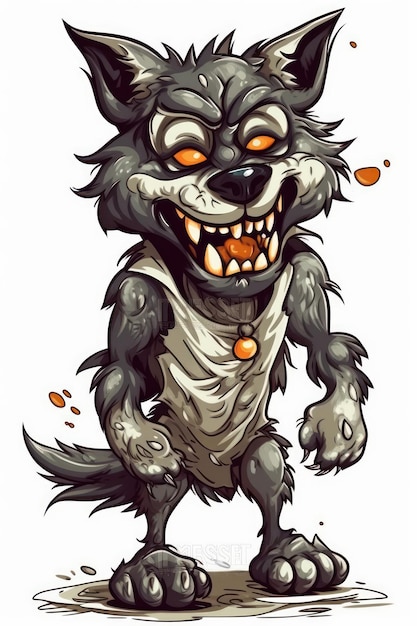Cartoon of a werewolf for the Halloween party