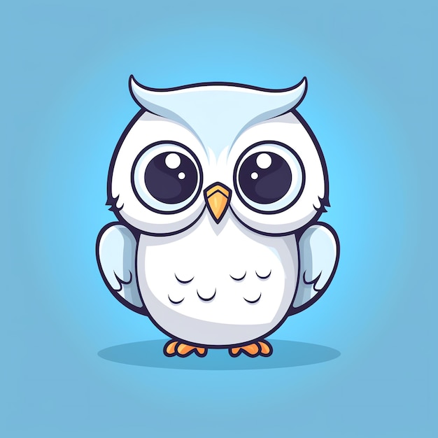 a cartoon of a white owl