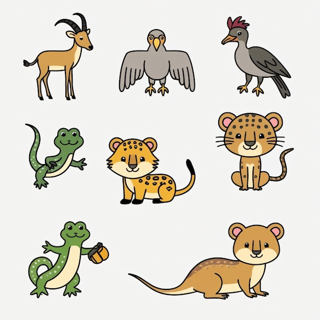 アニメの野生動物キャラクター