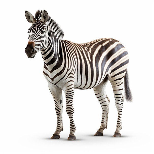 Cartoon wilde zebra staan op witte achtergrond