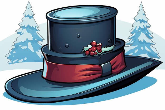Foto cartoon winter kerst hoed