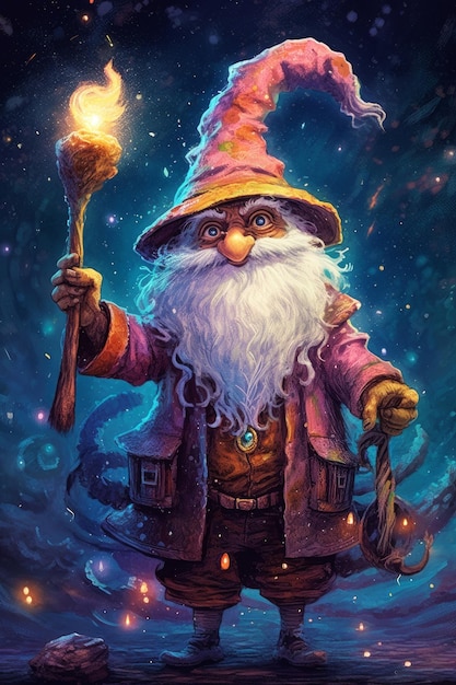 A cartoon wizard