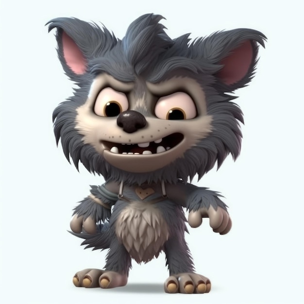 A cartoon of a wolf with a big smile on his face.