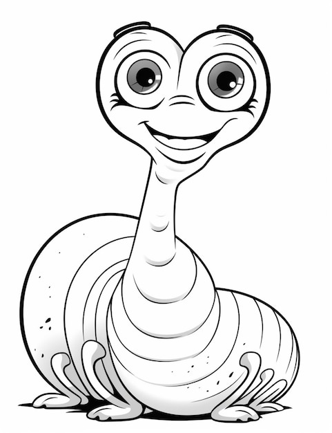 A cartoon worm with big eyes and a smile on its face generative ai