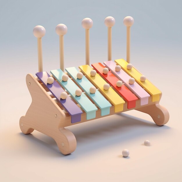 Photo cartoon xylophone 3d