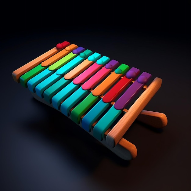 Photo cartoon xylophone 3d