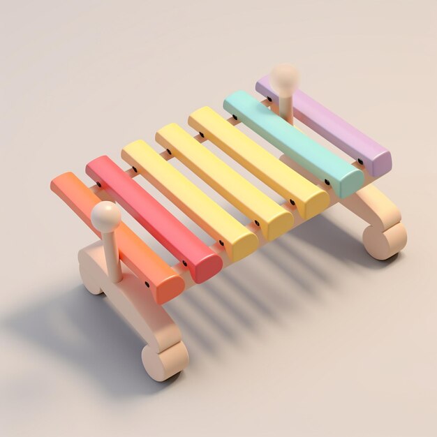 Photo cartoon xylophone 3d