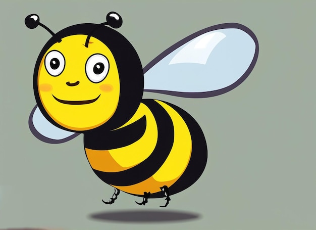 Photo cartoon yellow bee