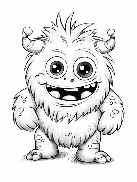 a cartoon yeti monster with big eyes and a big smile generative ai