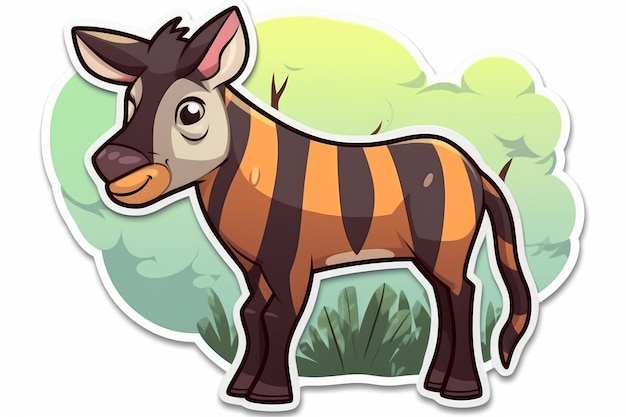 A cartoon zebra in a jungle scene