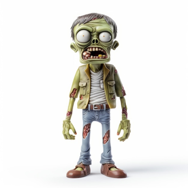 Фигурка мультфильма "Зомби" остроумная и умная 3D-рендер