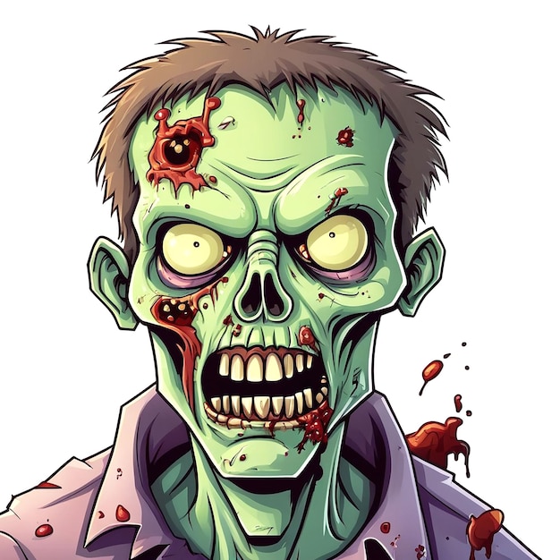 Cartoon Zombie Illustration On White Background