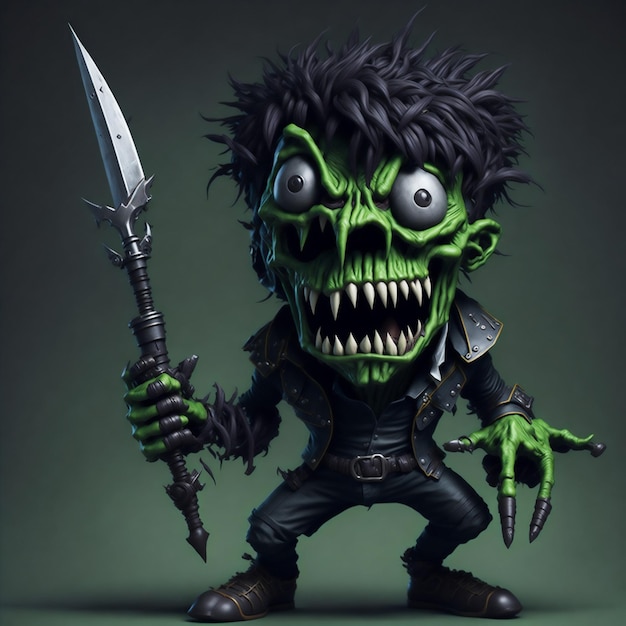 Cartoon Zombie personage grappig