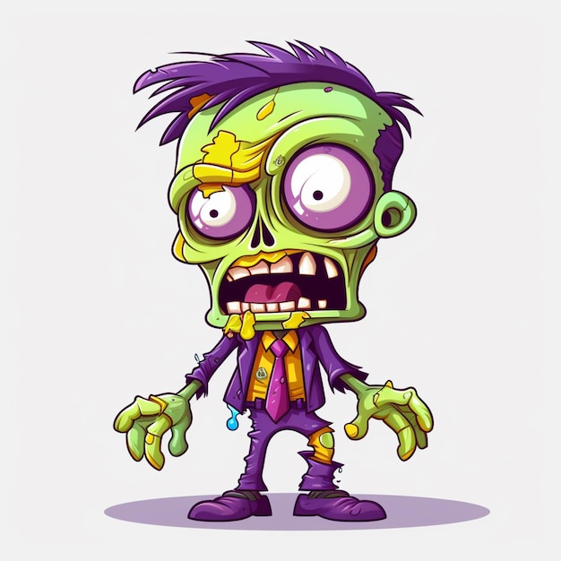 cartoon zombie in a suit with a tie and tie generative ai