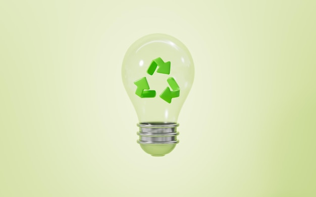 Cartoongroene recycleerbare 3D-weergave van het logo