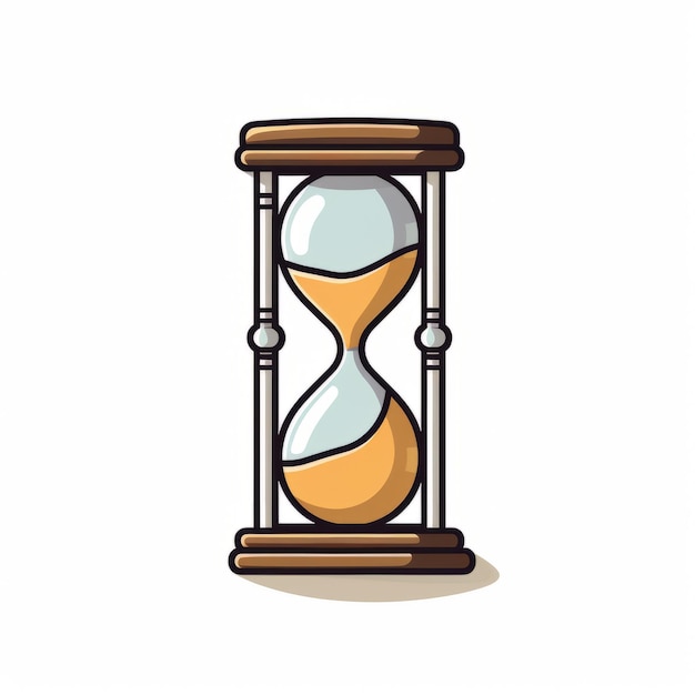 Photo cartoonish sand clock vector illustration with bold lines and vivid colors