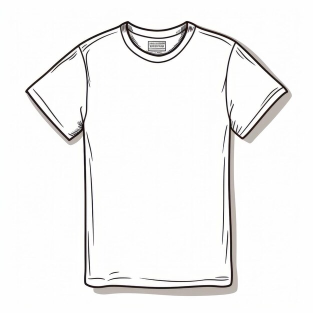 写真 細かい刻の独特でスタイリッシュなデザインの漫画的な白いtシャツ