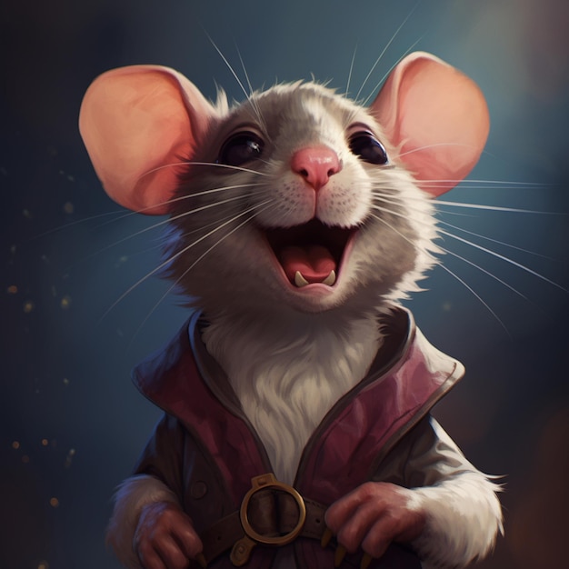 cartoonist happy rat by Ai generated