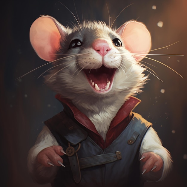 cartoonist happy rat by Ai generated