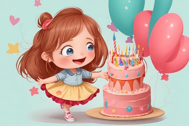 Cartoons Full of Magic Birthday with Balloons and Gifts