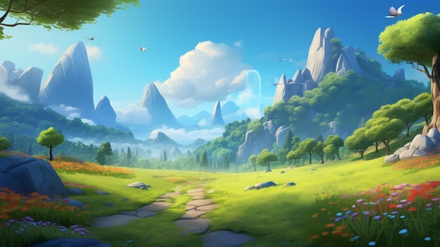 Premium AI Image | CartoonStyle Game Backgrounds