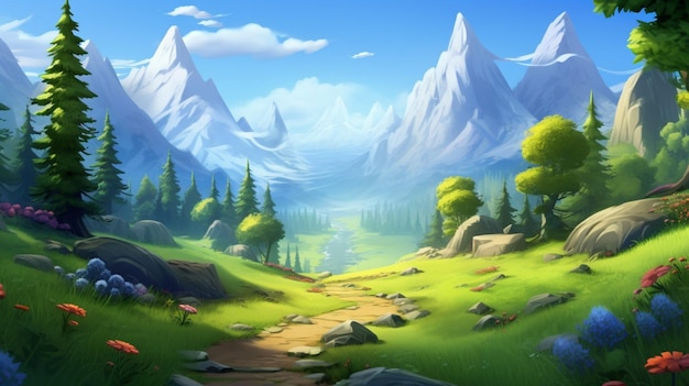 Premium AI Image | CartoonStyle Game Backgrounds