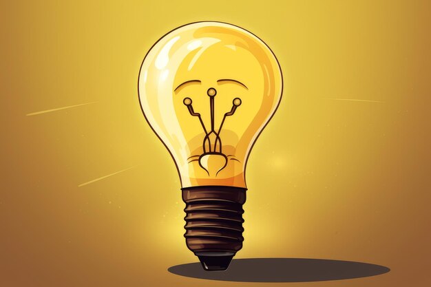 Cartoonstyle Light Bulb with Light Bulb Crown AI generated